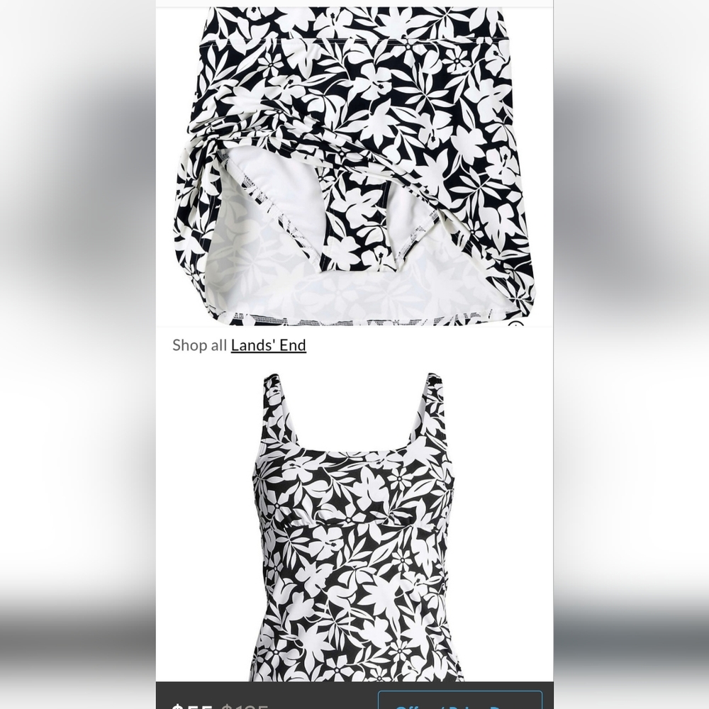 2 for $40 Lands End  Bathing suit 2 Piece Top bottom NWT